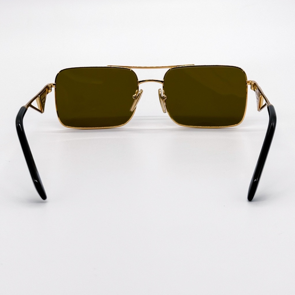 NEW PRADA SPR A52 15N01T SQUARE GOLD PRA52S 15N01T WOMEN PR A52S SUNGLASSES - Picture 6 of 12